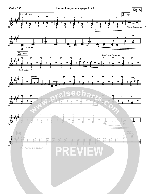 Heaven Everywhere Violin 1/2 (Francesca Battistelli)