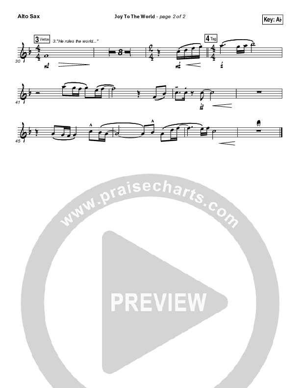 Joy To The World Alto Sax (Francesca Battistelli)