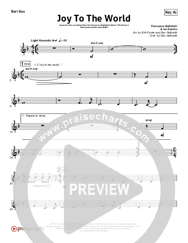 Joy To The World Bari Sax (Francesca Battistelli)