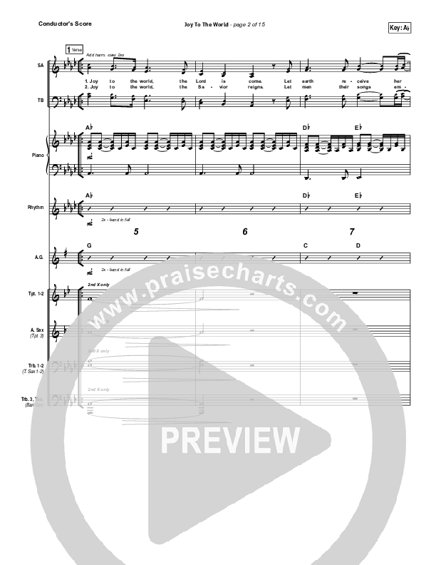 Joy To The World Conductor's Score (Francesca Battistelli)