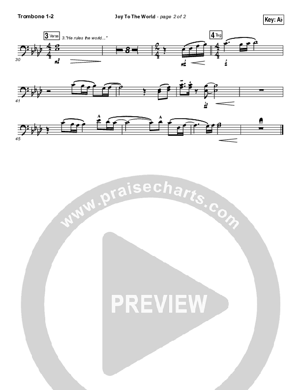 Joy To The World Trombone 1/2 (Francesca Battistelli)