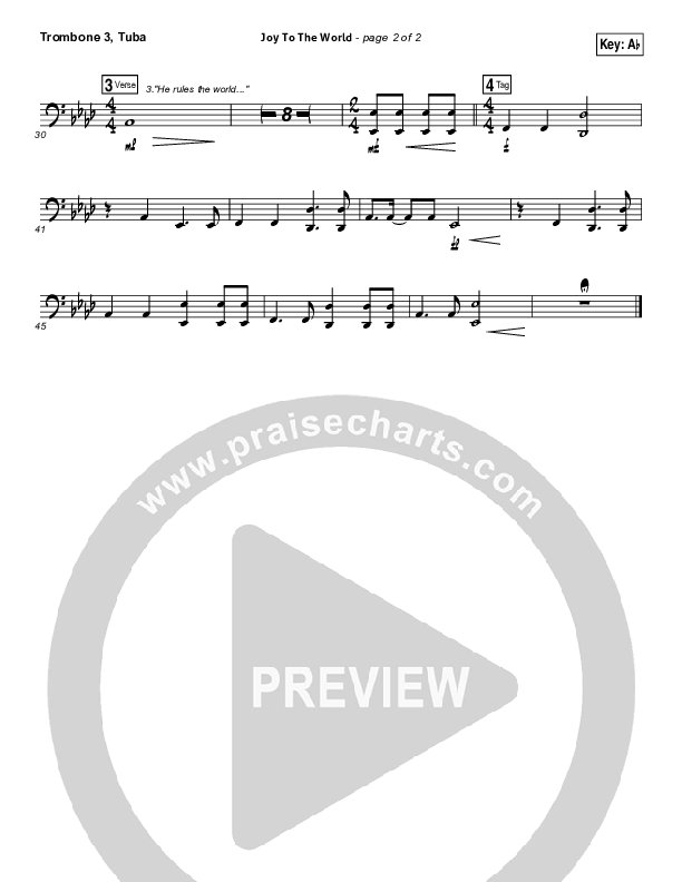 Joy To The World Trombone 3/Tuba (Francesca Battistelli)