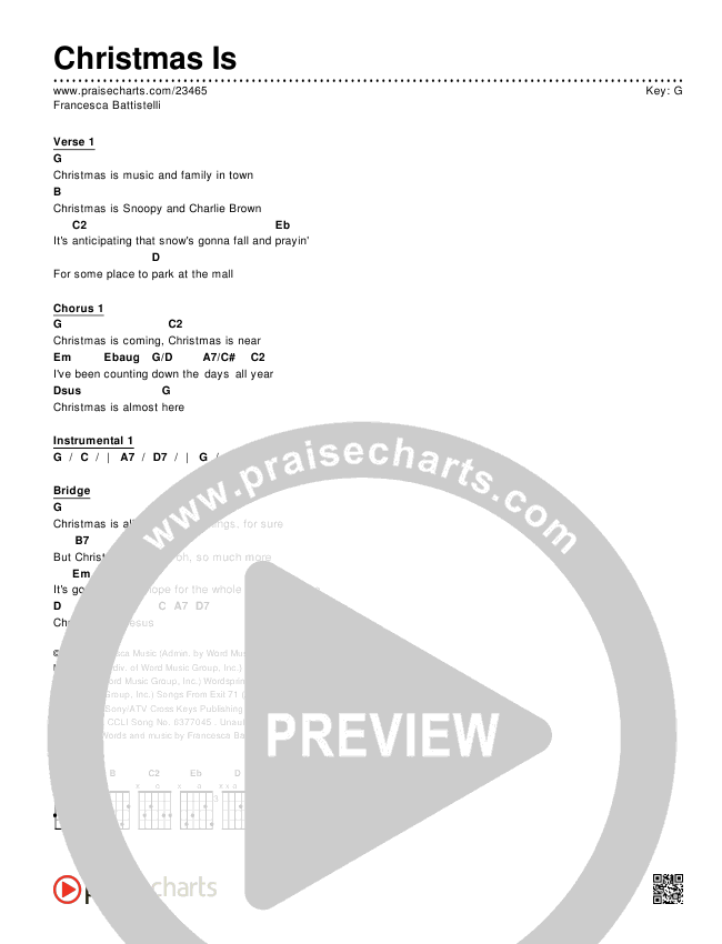 Christmas Is Chords & Lyrics (Francesca Battistelli)