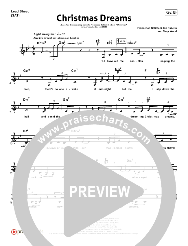 Christmas Dreams Sheet Music (Francesca Battistelli) PraiseCharts