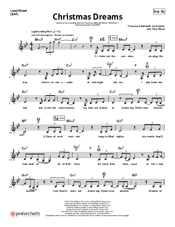 Christmas Dreams Lead (SAT) (Francesca Battistelli)