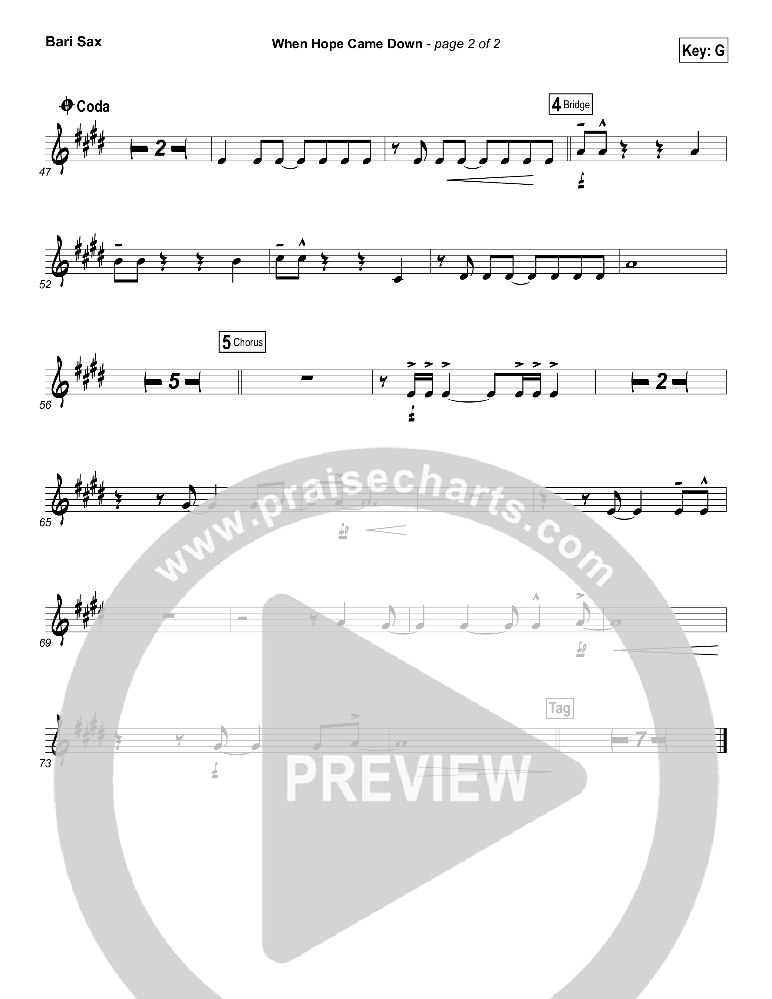 When Hope Came Down Bari Sax (Kari Jobe)