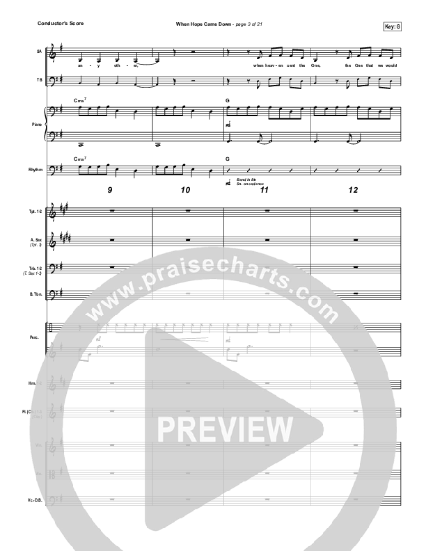 When Hope Came Down Conductor's Score (Kari Jobe)