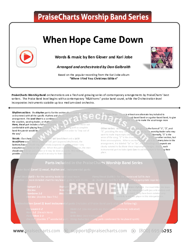 When Hope Came Down Orchestration (Kari Jobe)