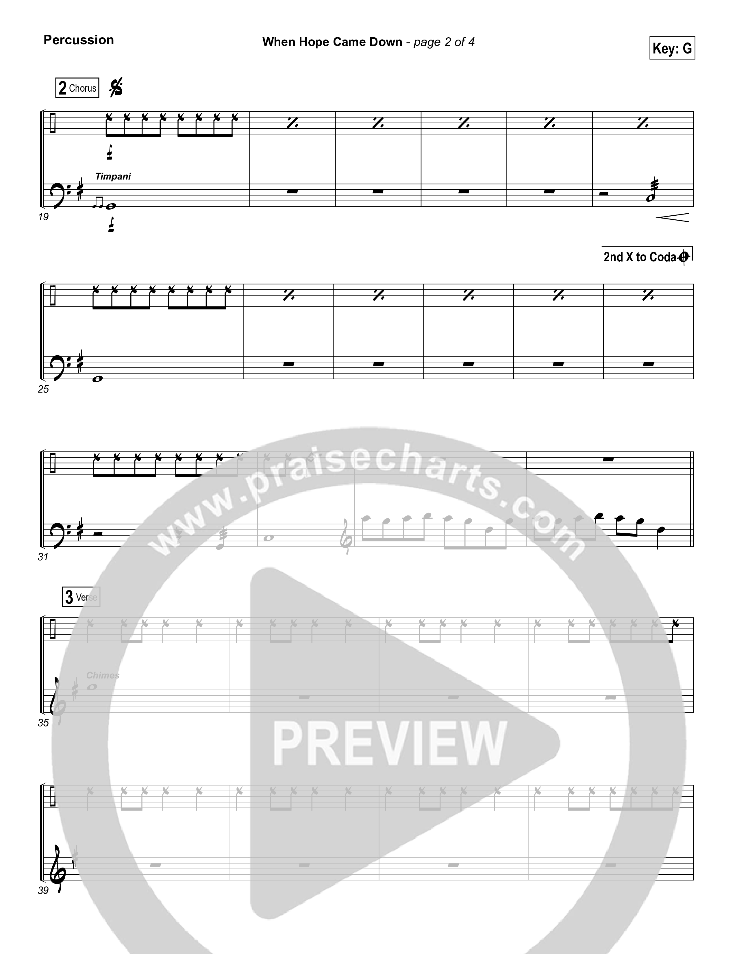 When Hope Came Down Percussion (Kari Jobe)