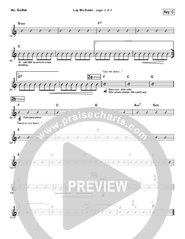 Lay Me Down Acoustic Guitar (Chris Tomlin)