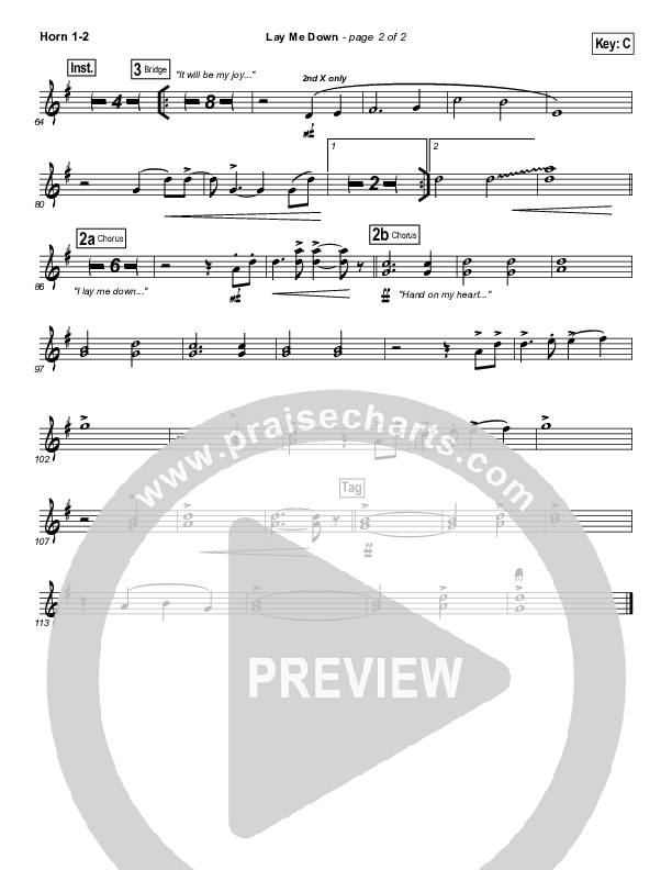 Lay Me Down Brass Pack (Chris Tomlin)