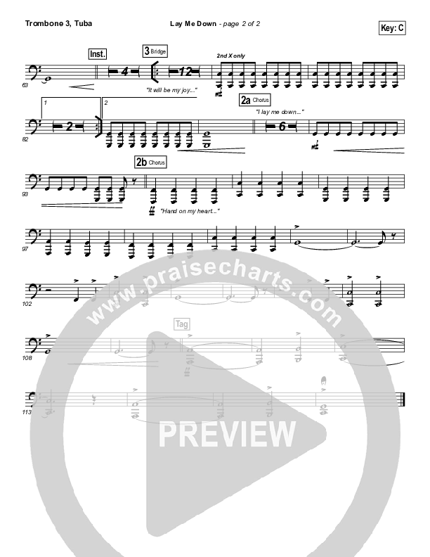Lay Me Down Trombone 3/Tuba (Chris Tomlin)