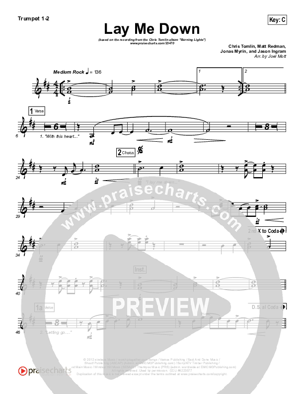 Lay Me Down Trumpet 1,2 (Chris Tomlin)