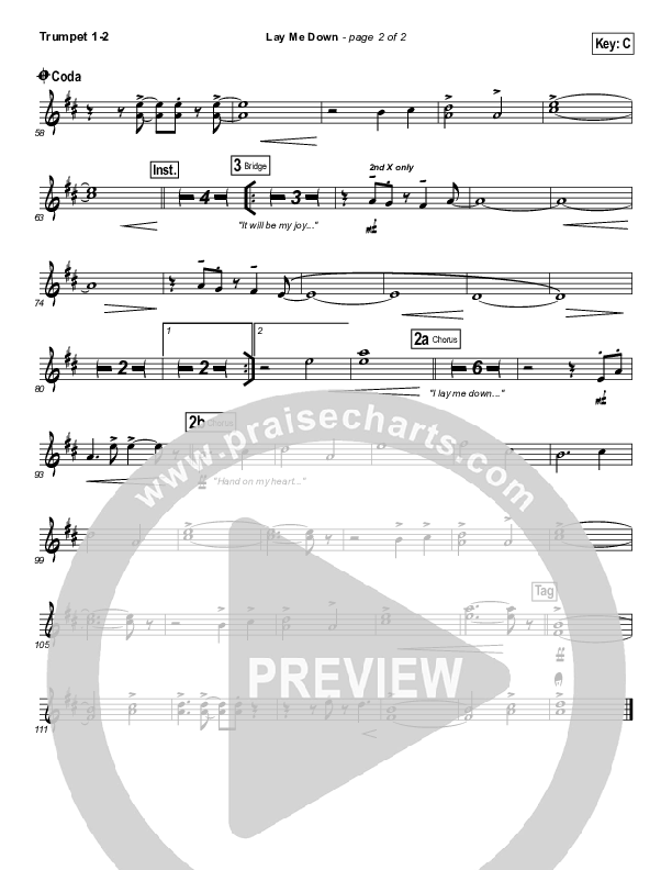 Lay Me Down Trumpet 1,2 (Chris Tomlin)