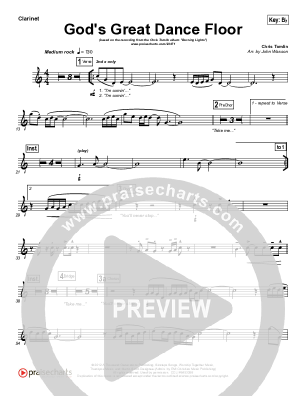 God's Great Dance Floor Wind Pack (Chris Tomlin / Passion)