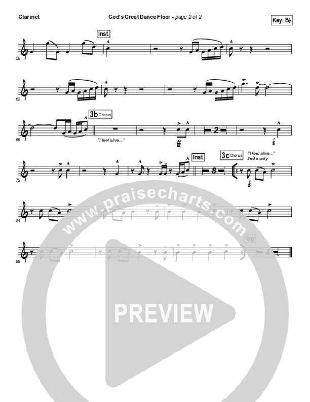 God's Great Dance Floor Clarinet (Chris Tomlin / Passion)