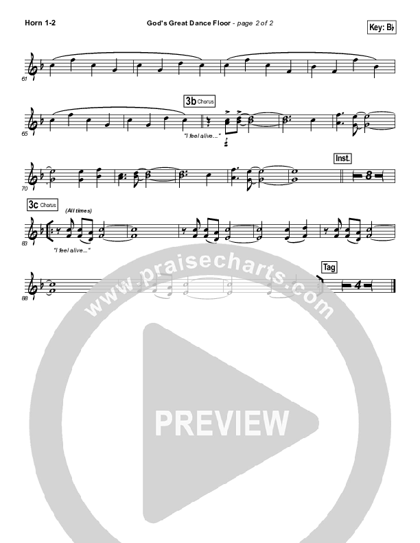 God's Great Dance Floor French Horn 1/2 (Chris Tomlin / Passion)
