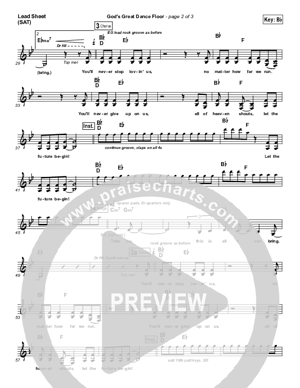 God's Great Dance Floor Lead Sheet (SAT) (Chris Tomlin / Passion)