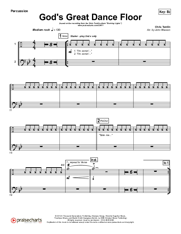 God's Great Dance Floor Percussion (Chris Tomlin / Passion)