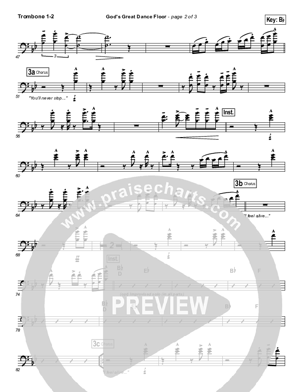 God's Great Dance Floor Trombone 1/2 (Chris Tomlin / Passion)