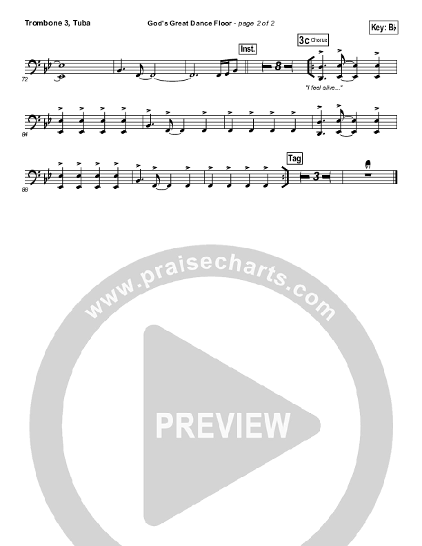 God's Great Dance Floor Trombone 3/Tuba (Chris Tomlin / Passion)