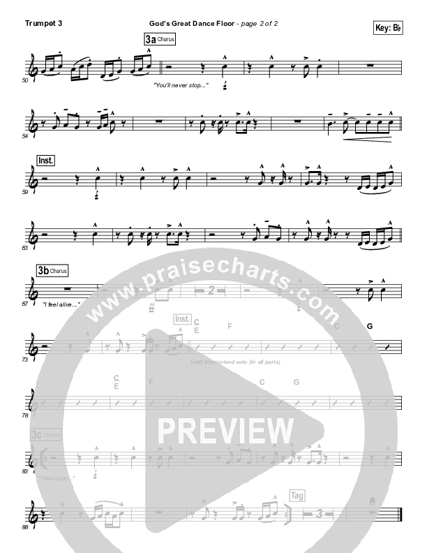 God's Great Dance Floor Trumpet 3 (Chris Tomlin / Passion)