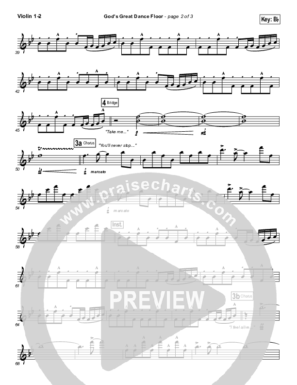 God's Great Dance Floor Violin 1/2 (Chris Tomlin / Passion)