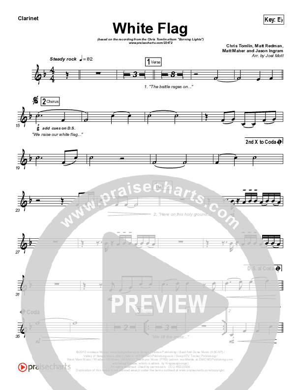 White Flag Clarinet (Chris Tomlin)