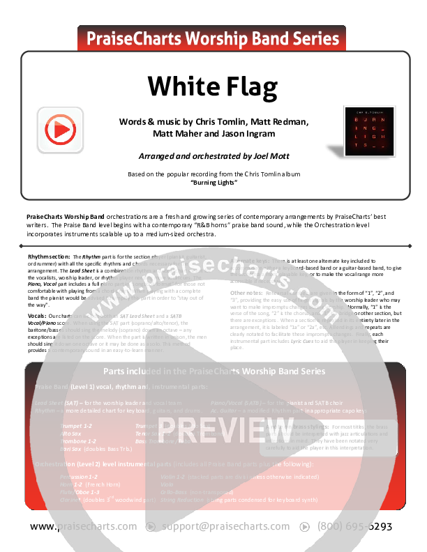 White Flag Cover Sheet (Chris Tomlin)