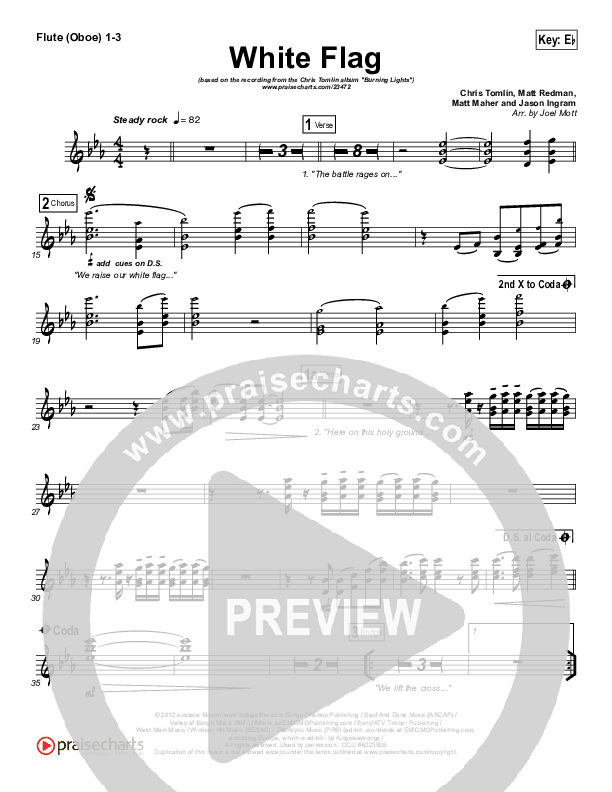 White Flag Flute/Oboe 1/2/3 (Chris Tomlin)