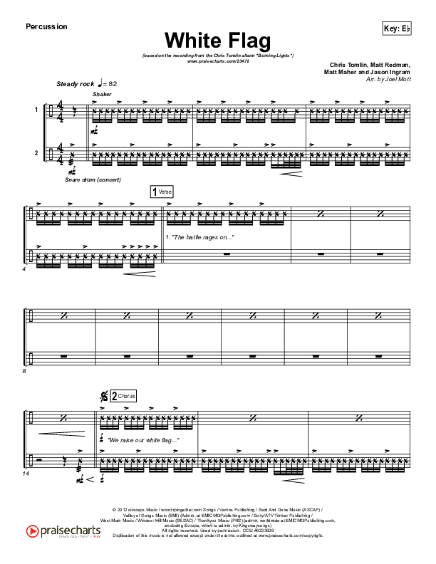 White Flag Percussion (Chris Tomlin)