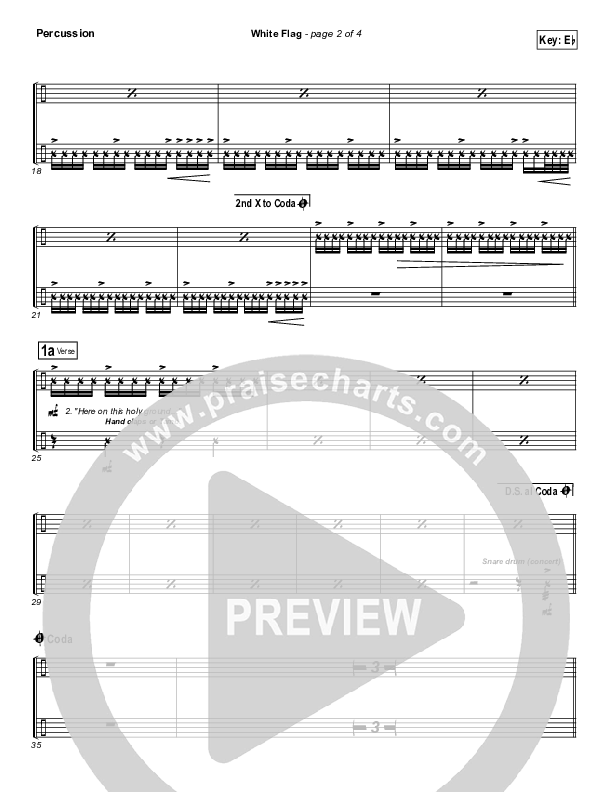 White Flag Percussion (Chris Tomlin)