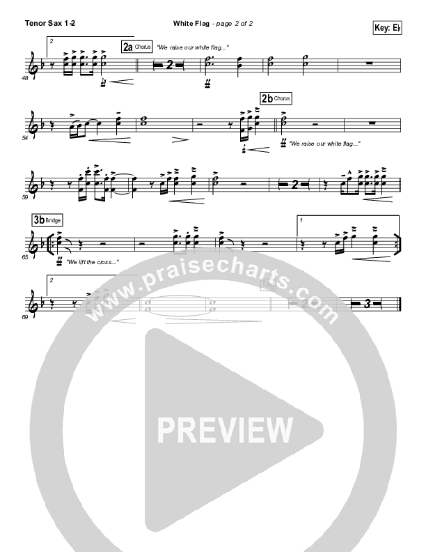 White Flag Tenor Sax 1/2 (Chris Tomlin)