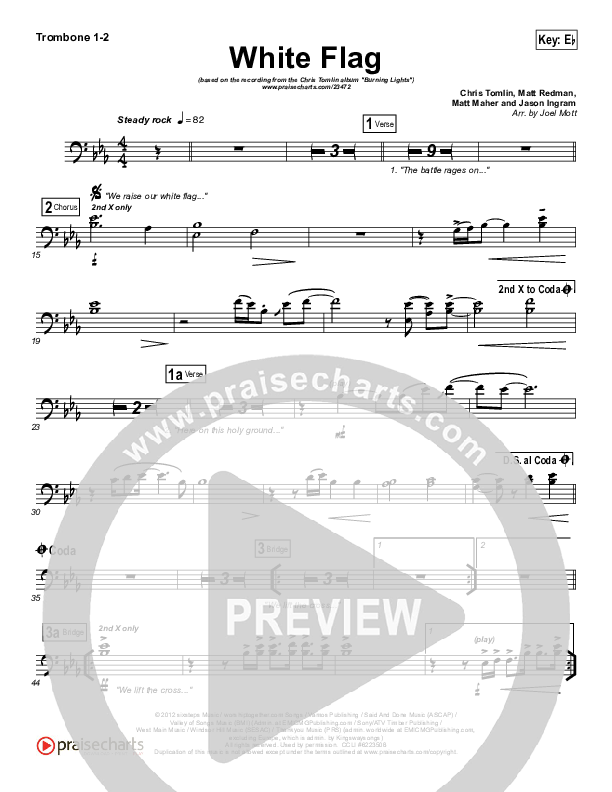 White Flag Trombone 1/2 (Chris Tomlin)