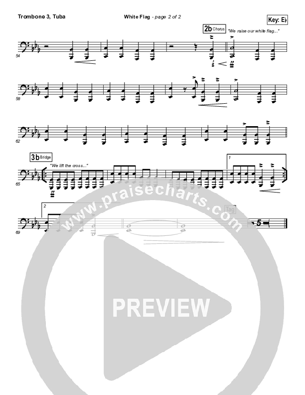 White Flag Trombone 3/Tuba (Chris Tomlin)