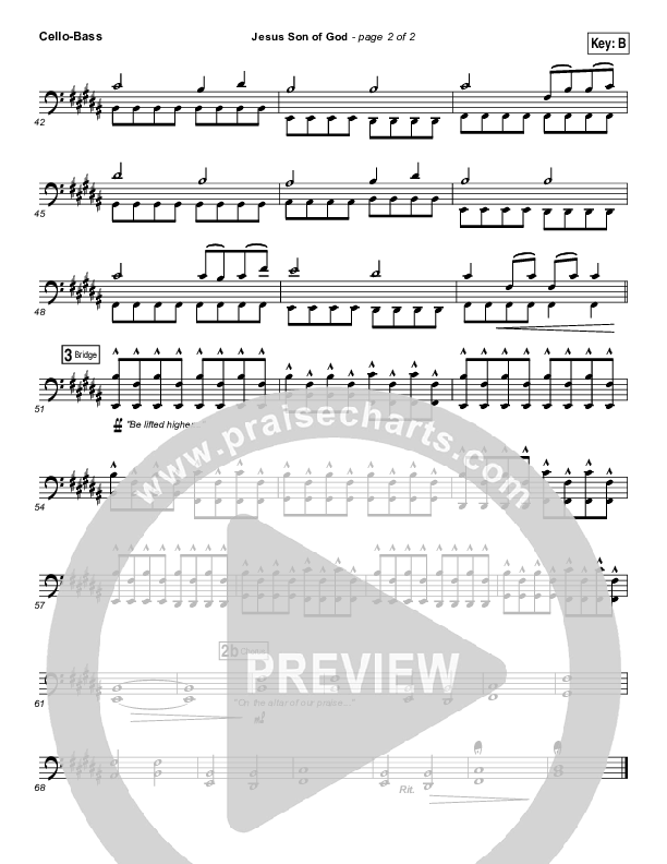 Jesus Son Of God Cello/Bass (Chris Tomlin)