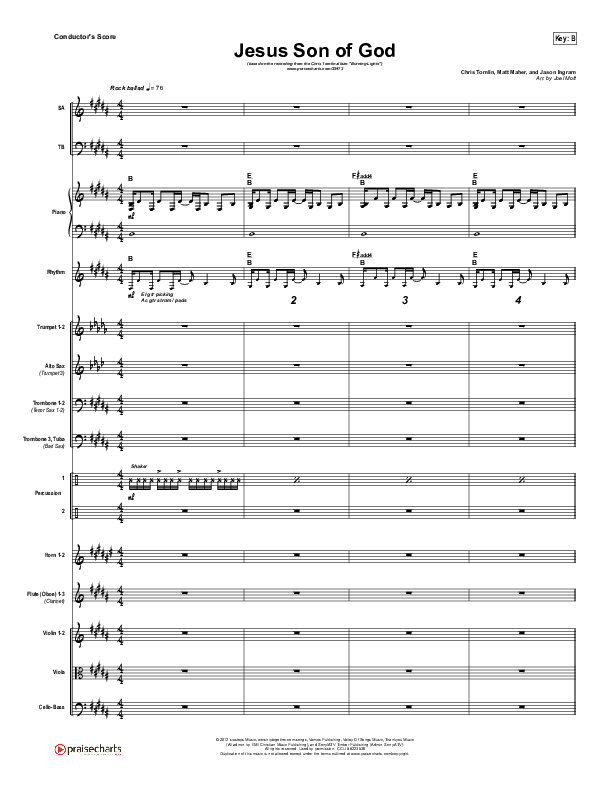 Jesus Son Of God Conductor's Score (Chris Tomlin)