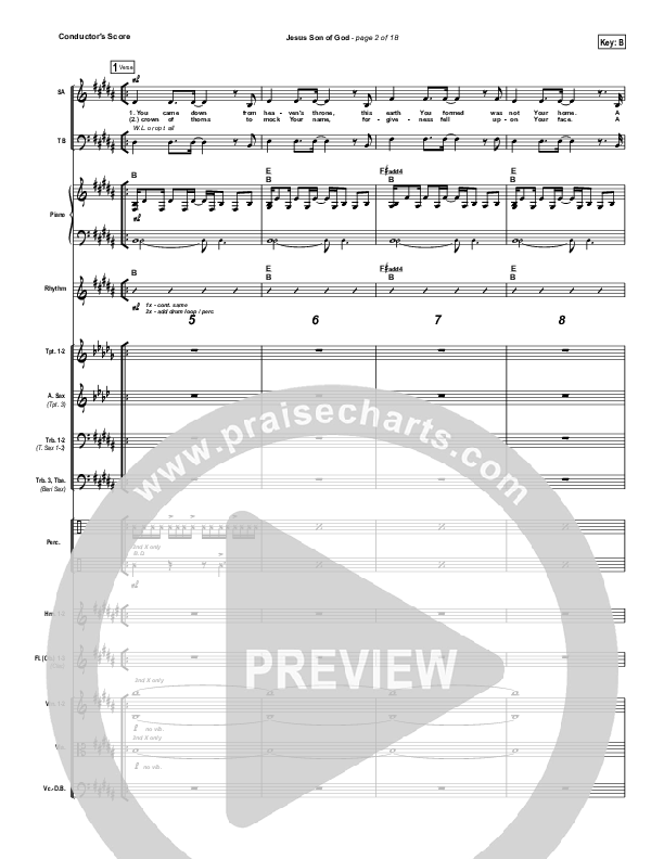 Jesus Son Of God Conductor's Score (Chris Tomlin)