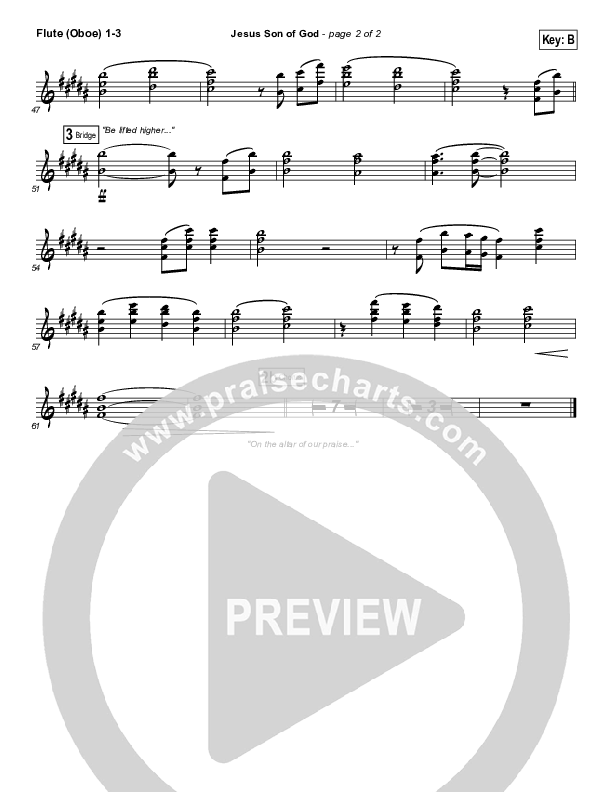 Jesus Son Of God Flute/Oboe 1/2/3 (Chris Tomlin)