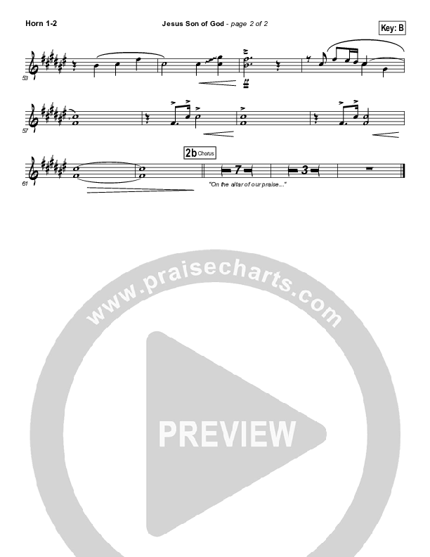 Jesus Son Of God French Horn 1/2 (Chris Tomlin)