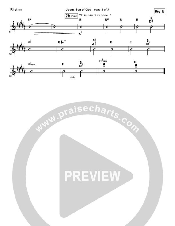 Jesus Son Of God Rhythm Chart (Chris Tomlin)