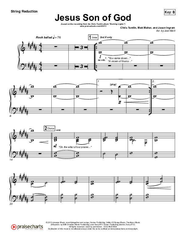 Jesus Son Of God Synth Strings (Chris Tomlin)