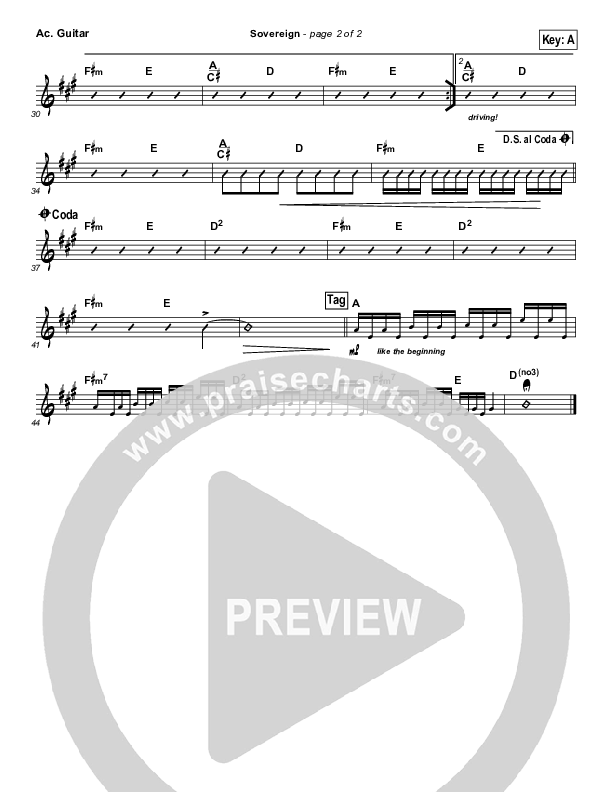 Sovereign Acoustic Guitar (Chris Tomlin)