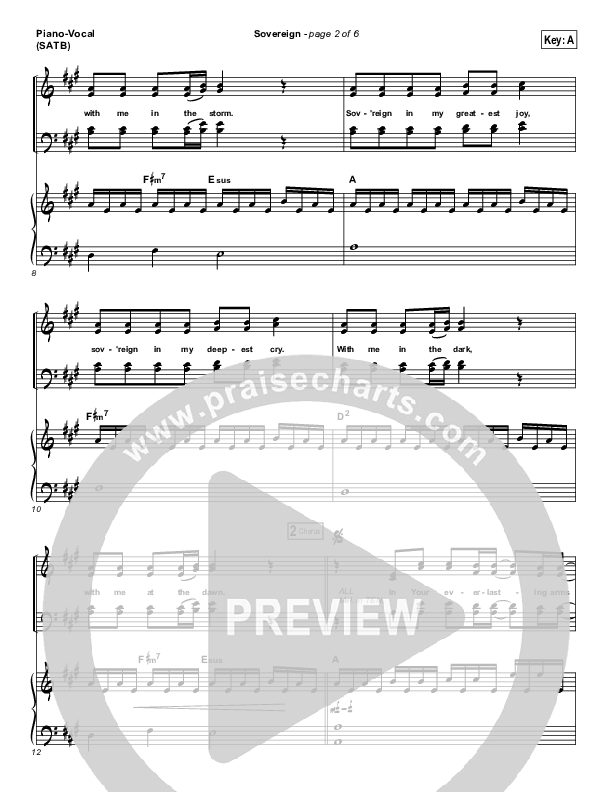 Sovereign Piano/Vocal (SATB) (Chris Tomlin)