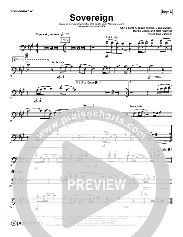 Sovereign Trombone 1/2 (Chris Tomlin)