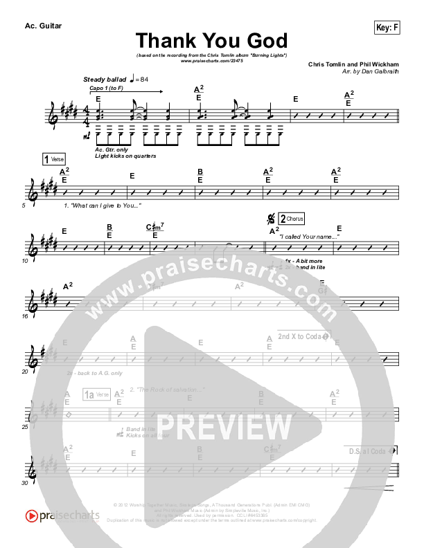 Thank You God Acoustic Guitar (Chris Tomlin)