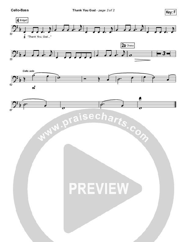 Thank You God Cello/Bass (Chris Tomlin)