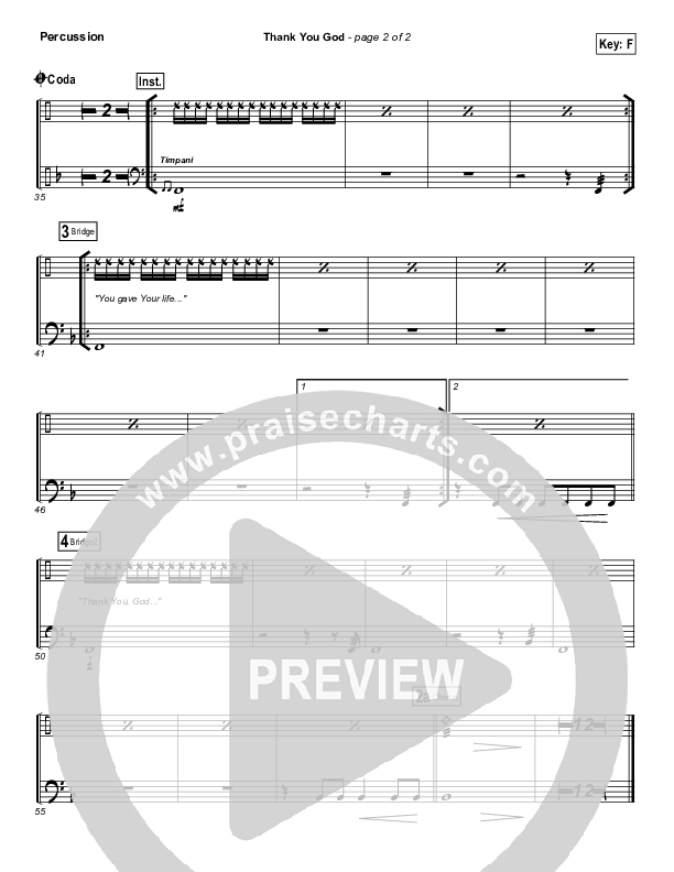 Thank You God Percussion (Chris Tomlin)