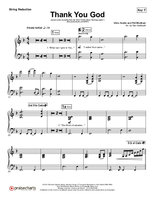 Thank You God String Pack (Chris Tomlin)