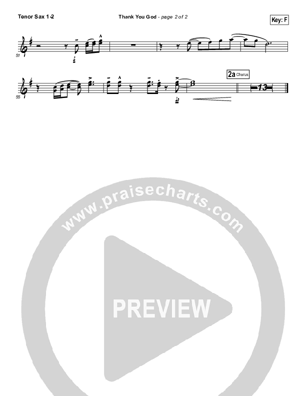 Thank You God Tenor Sax 1/2 (Chris Tomlin)